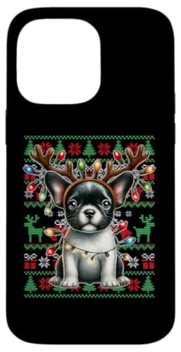 Hülle für iPhone 14 Pro Max Französische Bulldogge Weihnachten hässlicher Pullover Lustiger Hundeliebhaber Xmas von Christmas Dog Lover Adorable Xmas Pet Apparel Co.