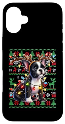 Hülle für iPhone 16 Plus Französische Bulldogge Weihnachten hässlicher Pullover Lustiger Hundeliebhaber Xmas von Christmas Dog Lover Adorable Xmas Pet Apparel Co.