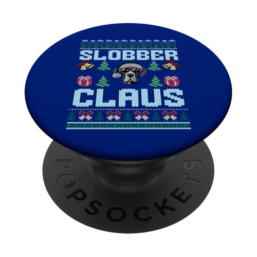 Dobermann Dog Merry Christmas Slobberclaus Dog Lover PopSockets Klebender PopGrip von Christmas Dog Slobber