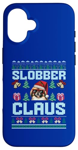 Hülle für iPhone 16 Pekinese Merry Christmas Slobberclaus Dog Lover von Christmas Dog Slobber