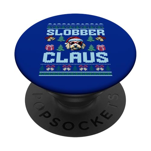 Labradoodle Frohe Weihnachten Slobberclaus Hundeliebhaber PopSockets Klebender PopGrip von Christmas Dog Slobber