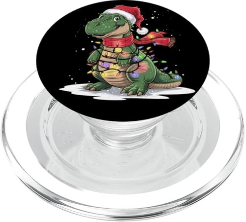 Dinosaurier Merry Christmas Dino Xmas T-Rex Weihnachtszeit PopSockets PopGrip für MagSafe von Christmas Eve Santa Xmas Merry Christmas Tree