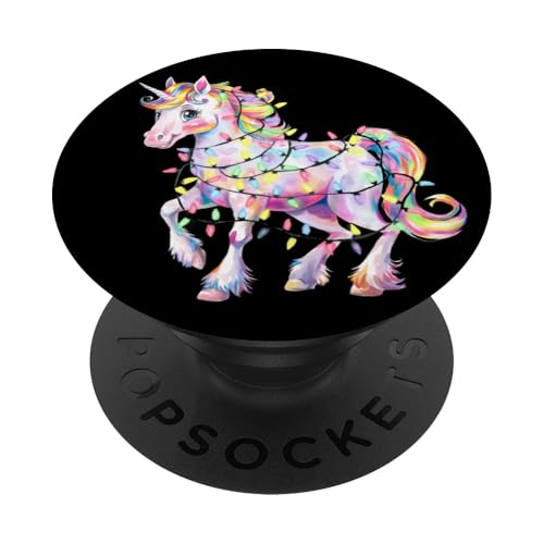 Einhorn Weihnachtsbeleuchtung Merry Christmas Xmas Party PopSockets Klebender PopGrip von Christmas Eve Santa Xmas Merry Christmas Tree