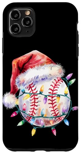 Hülle für iPhone 11 Pro Max Frohe Weihnachten Baseball Weihnachtsbeleuchtung Xmas Party Weihnachtsmann von Christmas Eve Santa Xmas Merry Christmas Tree