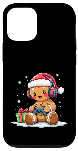 Hülle für iPhone 12/12 Pro Weihnachtsmütze mit Lebkuchenspieler, Weihnachtsmannmütze, Gaming-Liebhaber, Kinder von Christmas Gamer Gingerbread Video Gaming Lover tee