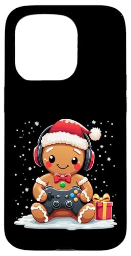 Hülle für iPhone 15 Pro Weihnachtsmütze mit Lebkuchenspieler, Weihnachtsmannmütze, Gaming-Liebhaber von Christmas Gamer Gingerbread Video Gaming Lover tee