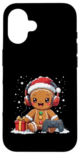 Hülle für iPhone 16 Lustiger Weihnachtsspieler, niedliches Lebkuchen-Spiel, für Jungen und Kinder von Christmas Gamer Gingerbread Video Gaming Lover tee