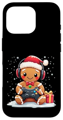 Hülle für iPhone 16 Pro Weihnachtsmütze mit Lebkuchenspieler, Weihnachtsmannmütze, Gaming-Liebhaber von Christmas Gamer Gingerbread Video Gaming Lover tee