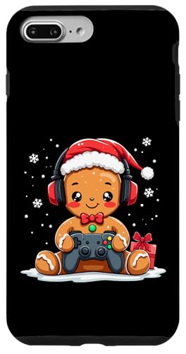 Hülle für iPhone 7 Plus/8 Plus Weihnachtsmütze mit Lebkuchenspieler, Weihnachtsmannmütze, Gaming-Liebhaber, Kinder von Christmas Gamer Gingerbread Video Gaming Lover tee