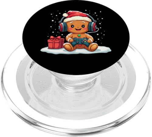 Lustiger Weihnachtsspieler, niedliches Lebkuchen-Spiel, für Jungen und Kinder PopSockets PopGrip für MagSafe von Christmas Gamer Gingerbread Video Gaming Lover tee