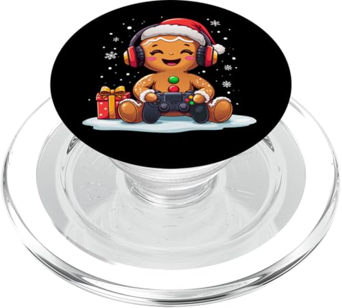 Niedliche Weihnachtsmütze mit Lebkuchen-Gamer, Weihnachtsmannmütze, Gaming-Liebhaber PopSockets PopGrip für MagSafe von Christmas Gamer Gingerbread Video Gaming Lover tee