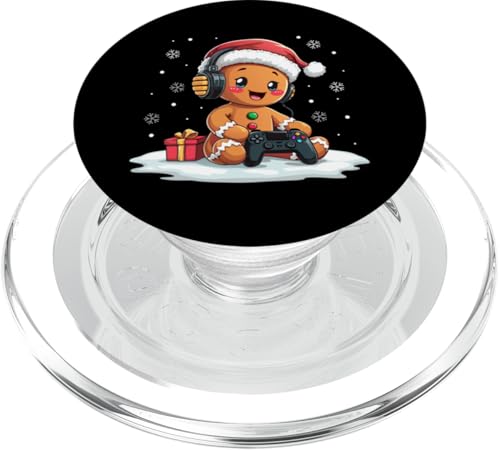 Weihnachtsmütze mit Lebkuchenspieler, Weihnachtsmannmütze, Gaming-Liebhaber, Kinder PopSockets PopGrip für MagSafe von Christmas Gamer Gingerbread Video Gaming Lover tee