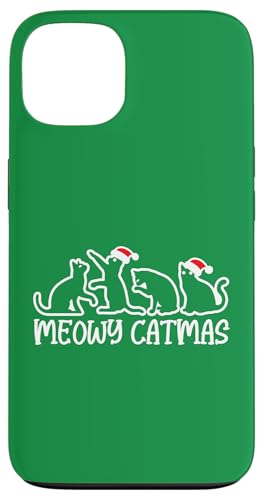 Hülle für iPhone 13 Meowy Catmas, Katzenliebhaber, Männer, Frauen, Kinder, Mädchen, Weihnachtskatze von Christmas Gifts by Art Like Wow