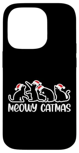 Hülle für iPhone 14 Pro Meowy Catmas, Damen, Herren, Kinder, Mädchen, Katzenliebhaber, Weihnachtskatze von Christmas Gifts by Art Like Wow