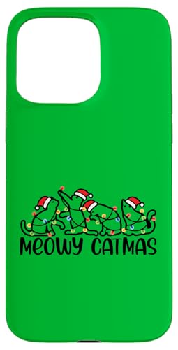 Hülle für iPhone 15 Pro Max Meowy Catmas Damen Herren Kinder Mädchen Katzenliebhaber Katze Weihnachten von Christmas Gifts by Art Like Wow