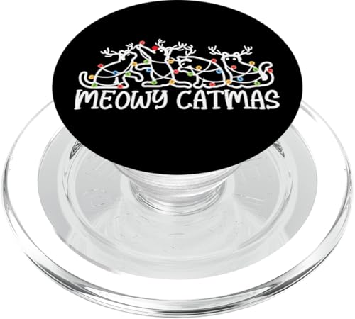 Meowy Catmas, Katzenliebhaber, Damen, Herren, Kinder, Mädchen, Weihnachtskatze PopSockets PopGrip für MagSafe von Christmas Gifts by Art Like Wow