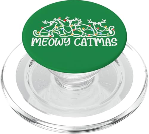 Meowy Catmas, Katzenliebhaber, Männer, Frauen, Kinder, Mädchen, Weihnachtskatze PopSockets PopGrip für MagSafe von Christmas Gifts by Art Like Wow