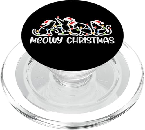 Meowy Christmas, Katzenliebhaber, Damen, Herren, Mädchen, Kinder, Weihnachtskatze PopSockets PopGrip für MagSafe von Christmas Gifts by Art Like Wow