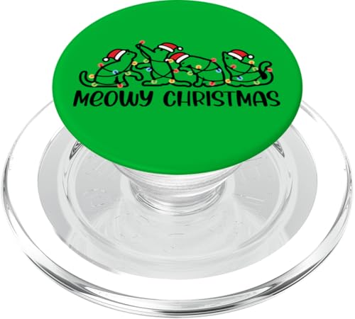 Meowy Christmas, Katzenliebhaber, Damen, Herren, Mädchen, Kinder, Weihnachtskatze PopSockets PopGrip für MagSafe von Christmas Gifts by Art Like Wow