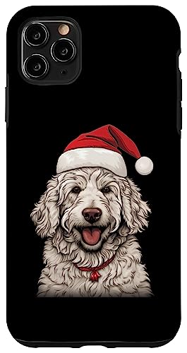 Hülle für iPhone 11 Pro Max Goldendoodle Weihnachtsmannmütze, Weihnachtsparty, Xmas Pyjama von Christmas Happy Christmas