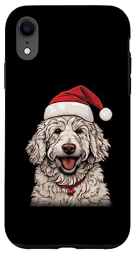 Hülle für iPhone XR Goldendoodle Weihnachtsmannmütze, Weihnachtsparty, Xmas Pyjama von Christmas Happy Christmas