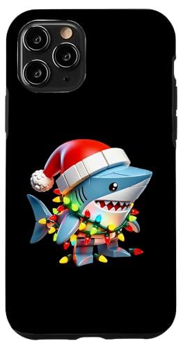 Hülle für iPhone 11 Pro Shark Bausteine Weihnachtsbeleuchtung Shark Lover Jungen Kinder von Christmas Holiday Wear