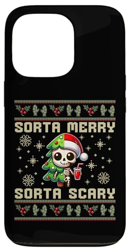 Hülle für iPhone 13 Pro Funny Christmas Sorta Merry Sorta Scary Skelett Xmas Men von Christmas Holiday Wear