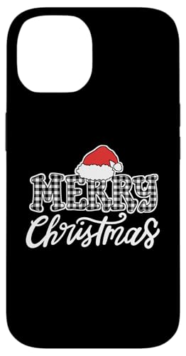 Hülle für iPhone 14 Merry Christmas Buffalo schwarz-weiß kariert Herren Damen Kinder von Christmas Holiday Wear