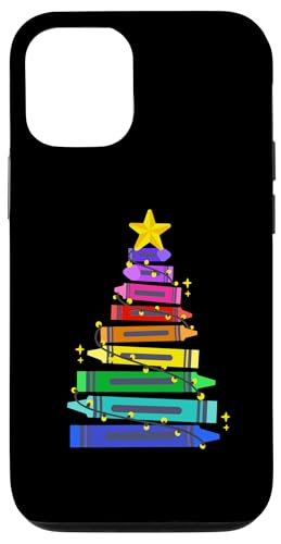 Hülle für iPhone 14 Weihnachtsbaum-Licht für Lehrer, Schüler, mit Buntstift, für Damen und Kinder von Christmas Holiday Wear