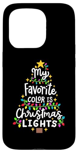 Hülle für iPhone 15 Pro Meine Lieblingsfarbe ist Weihnachtsbeleuchtung Lustige Weihnachten Herren Damen von Christmas Holiday Wear