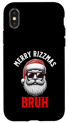 Hülle für iPhone X/XS Merry Rizzmas Bruh Rizz Christmas Silly Santa Herren Jungen Jugend von Christmas Holiday Wear