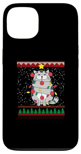 Hülle für iPhone 13 Lustige Lichterkette Katze von Christmas Humor Cat Kitty