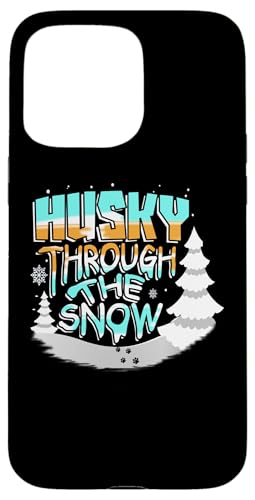 Hülle für iPhone 15 Pro Max Winter Husky Lover Husky durch den Schnee Weihnachten von Christmas Humor Fun Holiday Gifts Kanig Designs