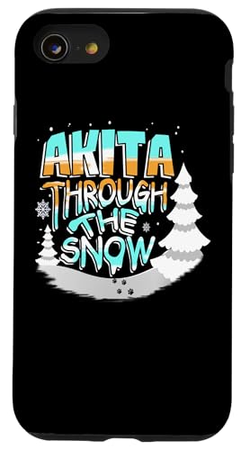 Hülle für iPhone SE (2020) / 7 / 8 Winter-Akita-Liebhaber Akita Durch den Schnee Weihnachten von Christmas Humor Fun Holiday Gifts Kanig Designs