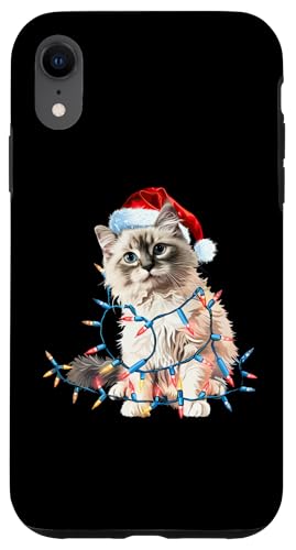 Hülle für iPhone XR Ragdoll-Katze, Weihnachtsmann-Weihnachtsbeleuchtung, lustige Weihnachten von Christmas Kitty Santa Cute Ragdoll Pet Design