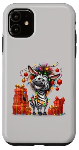 Hülle für iPhone 11 Niedliche Zebras Weihnachtsbeleuchtung Xmas Lion von Christmas Lion Lover Gifts