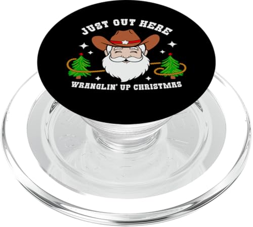 Just Out Here Western Howdy Santa Christmas Cute Groovy Xmas PopSockets PopGrip für MagSafe von Christmas Matching Pajamas Xmas