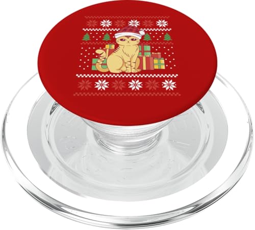 Hässlicher Weihnachtspullover Katze Herren Damen Jungen Mädchen Kinder Xmas PopSockets PopGrip für MagSafe von Christmas Men Women Boys Girls Kids Xmas Ajeli