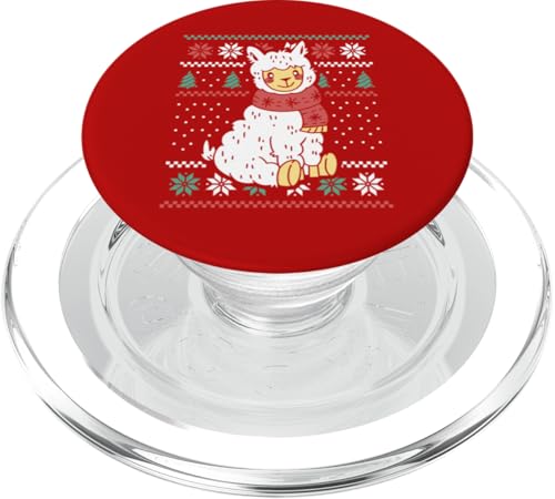 Lama Weihnachten Alpaka Herren Damen Jungen Mädchen Kinder Xmas PopSockets PopGrip für MagSafe von Christmas Men Women Boys Girls Kids Xmas Ajeli