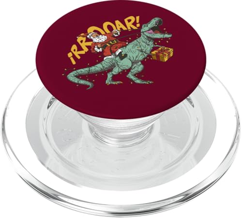 Weihnachtsmann Trex Dino Dinosaurier Weihnachten Männer Frauen Jungen Xmas PopSockets PopGrip für MagSafe von Christmas Men Women Kids Xmas Ajelis