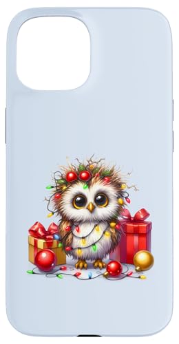 Hülle für iPhone 15 Süße Eulen Weihnachtsbeleuchtung Xmas Owl von Christmas Owl Lover Gifts