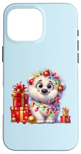 Hülle für iPhone 16 Pro Max Niedliche Eisbären Weihnachtsbeleuchtung Xmas Eisbär von Christmas Polar Bear Lover Gifts