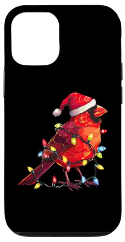 Hülle für iPhone 12/12 Pro Niedliche rote Weihnachtsmann-Weihnachtslichter, Weihnachtsbeleuchtung von Christmas Red Cardinal Santa Birdwatching Design