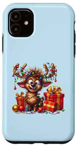 Hülle für iPhone 11 Niedliche Rentiere Weihnachtsbeleuchtung Xmas Rentier von Christmas Reindeer Lover Gifts