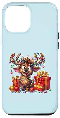 Hülle für iPhone 12 Pro Max Niedliche Rentiere Weihnachtsbeleuchtung Xmas Rentier von Christmas Reindeer Lover Gifts