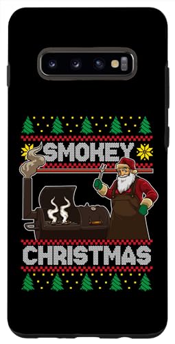 Hülle für Galaxy S10+ BBQ Weihnachtsmann Grillen Braten auf Smoker Hässlich Smokey Weihnachten von Christmas Santa BBQ Smoker Apparel