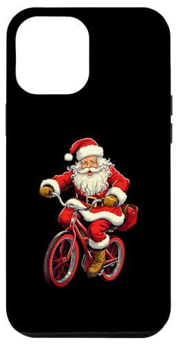 Hülle für iPhone 14 Plus Weihnachtsmann Reiten Fahrrad Radfahren Lustig Weihnachten Jungen Mädchen Kinder von Christmas Santa's Sporting Style