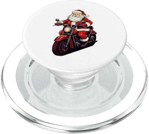 Weihnachtsmann reitet Motorrad Radfahren Lustig Xmas Radfahrer PopSockets PopGrip für MagSafe von Christmas Santa's Sporting Style