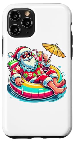 Hülle für iPhone 11 Pro Weihnachten Weihnachtsmann Sonnenbrille Sommer Schwimmring von Christmas Season Holiday Gifts