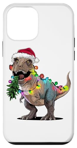 Hülle für iPhone 12 mini Weihnachtsbaumlichter Santa-Hut T-Rex Dinosaurier von Christmas Season Holiday Gifts